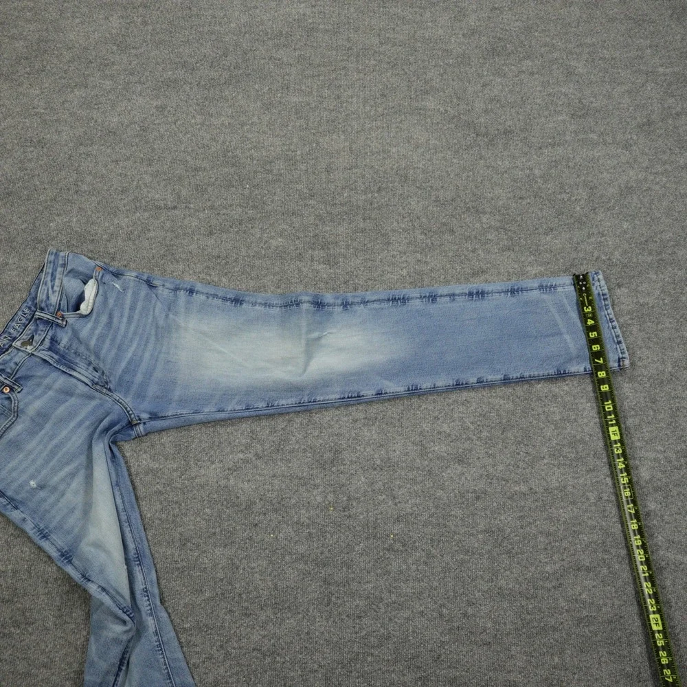 American Eagle Jeans Men 32x36 Blue Relaxed Straight Airflex+ Light Wash Stretch